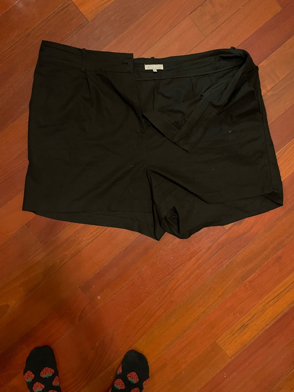 Skies Are Blue Black High Waist Dress Shorts